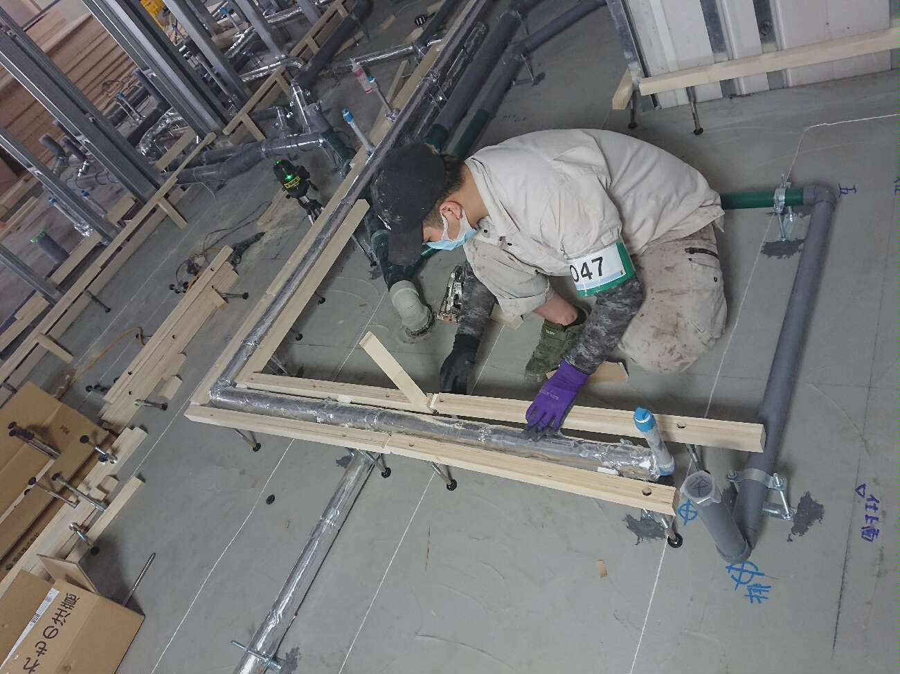 東京都江東区の保育園にて、置床、OAフロア工事を行いました。（フクビ化学工業ＴＮ-50）【秀和建工】