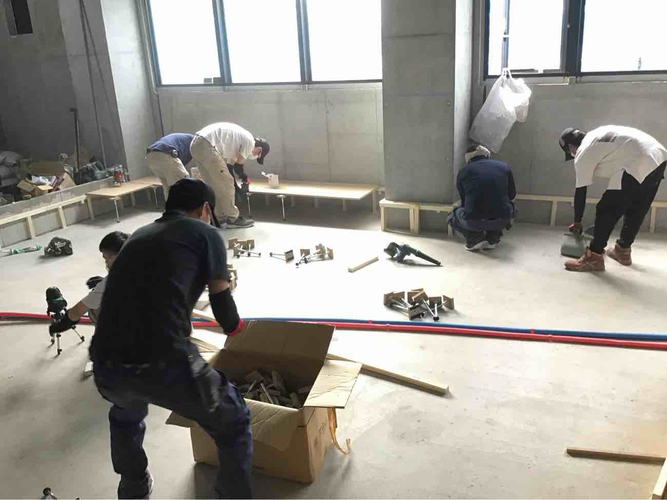 東京都港区のマンションにて、1day置床工事を行いました。（乾式二重床）【秀和建工】