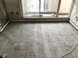 神奈川県横浜市青葉区のマンションにて、置床工事を行いました。（万協乾式二重床）【秀和建工】