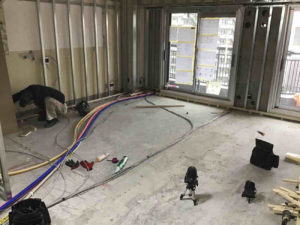 川崎市高津区のマンションにて、１day置床工事を行いました。（乾式二重床）【秀和建工】