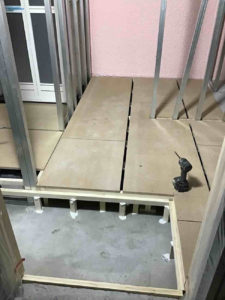 神奈川県横浜市西区のマンションにて、置床工事を行いました。（乾式二重床）【秀和建工】