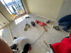 東京都八王子市のマンションにて、１day置床工事を行いました。（乾式二重床）【秀和建工】