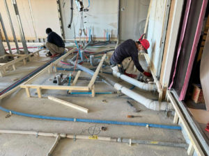 東京都世田谷区のマンションにて、置床工事を行いました。（フリーフロアCP）【秀和建工】