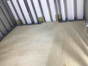 東京都中央区の店舗にて、置床工事を行いました。（乾式二重床）【秀和建工】