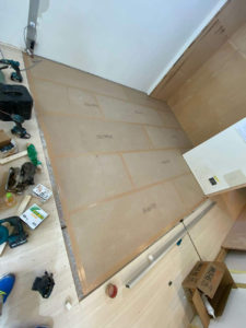 横浜市泉区のマンションにて、置床工事を行いました。（乾式二重床）【秀和建工】