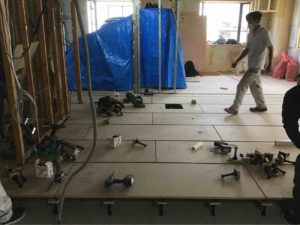 東京都大田区のマンションにて、置床工事を行いました。（乾式二重床）【秀和建工】