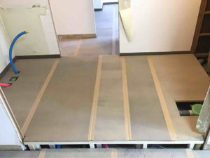 神奈川県茅ケ崎市のマンションにて、置床工事を行いました。（乾式二重床）【秀和建工】