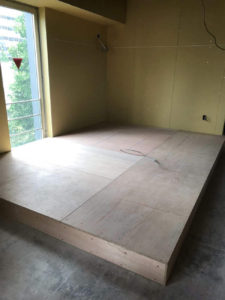 東京都港区の店舗にて、置床工事を行いました。（乾式二重床）【秀和建工】