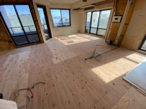 東京都目黒区のマンションにて、１day置床工事を行いました。（フリーフロアCP）【秀和建工】