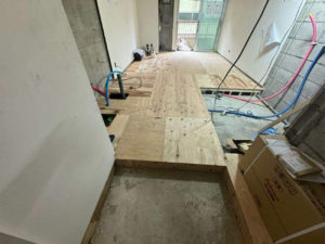 東京都港区のマンションにて、置床工事を行いました。（乾式二重床）【秀和建工】