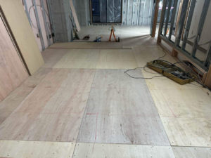 東京都中央区のマンションにて、1day置床工事を行いました。（乾式二重床）【秀和建工】