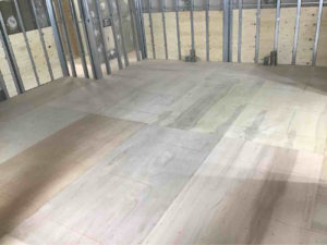 東京都渋谷区の美容室にて、置床工事を行いました。（乾式二重床）【秀和建工