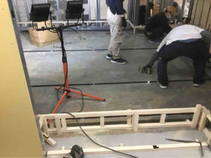 東京都渋谷区の美容室にて、置床工事を行いました。（乾式二重床）【秀和建工