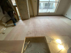 東京都港区のマンションにて、置床工事を行いました。（乾式二重床）【秀和建工】
