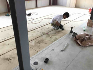 クリニック新装　置床工事　乾式二重床（千葉県千葉市）