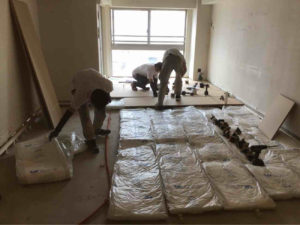 東京都品川区のマンションにて、置床工事を行いました。（乾式二重床）【秀和建工】