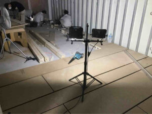 東京都目黒区の店舗にて、置床工事を行いました。(乾式二重床)【秀和建工】