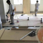 神奈川県藤沢市のオフィスにて、1day置床工事を行いました。（乾式二重床）【秀和建工】