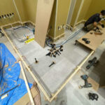 東京都武蔵野市にて、テナントの夜間置床工事を行いました。（乾式二重床）【秀和建工】