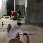 東京都渋谷区のマンションにて、1day置床工事を行いました。（万協YPE支持脚）【秀和建工】