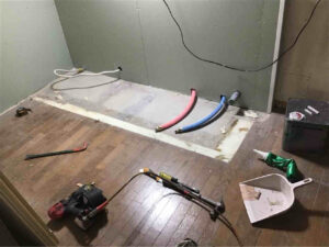 東京都墨田区のマンションにて、置床工事を行いました。（乾式二重床）【秀和建工】