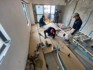 東京都目黒区のマンションにて、1day置床工事を行いました。（乾式二重床）【秀和建工】