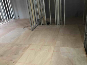 埼玉県川口市の店舗にて、1day置床工事を行いました。（乾式二重床）【秀和建工】