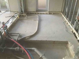 東京都中央区のマンションにて、1day置床工事を行いました。（乾式二重床）【秀和建工】