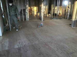 東京都中央区のマンションにて、1day置床工事を行いました。（乾式二重床）【秀和建工】