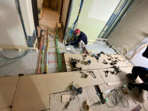 東京都杉並区のマンションにて、１day置床工事を行いました。（乾式二重床）【秀和建工】