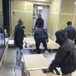 川崎市幸区にて、店舗の１day置床工事を行いました。（乾式二重床）【秀和建工】