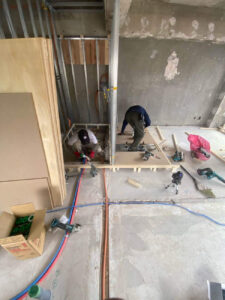 横浜市神奈川区のマンションにて、置床工事を行いました。(乾式二重床)【秀和建工】