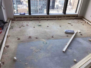 東京都渋谷区のマンションにて、置床工事を行いました。(乾式二重床)【秀和建工】