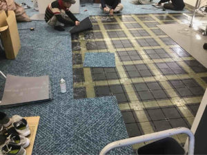 オフィスのタイルカーペット張替工事 東京都台東区（TAJIMA製タイルカーペットTSC-349）【秀和建工】