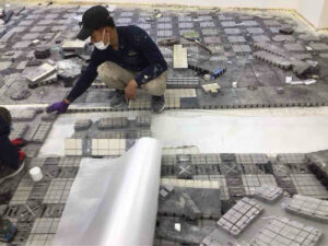 東京都渋谷区のオフィスにて、原状回復工事を行いました。（ステップライン製置敷樹脂OA BFH-40）【秀和建工】